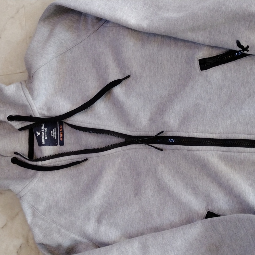 American Eagle Outfitters hi-low hooded sweatshirt style jacket. - Picture 8 of 11
